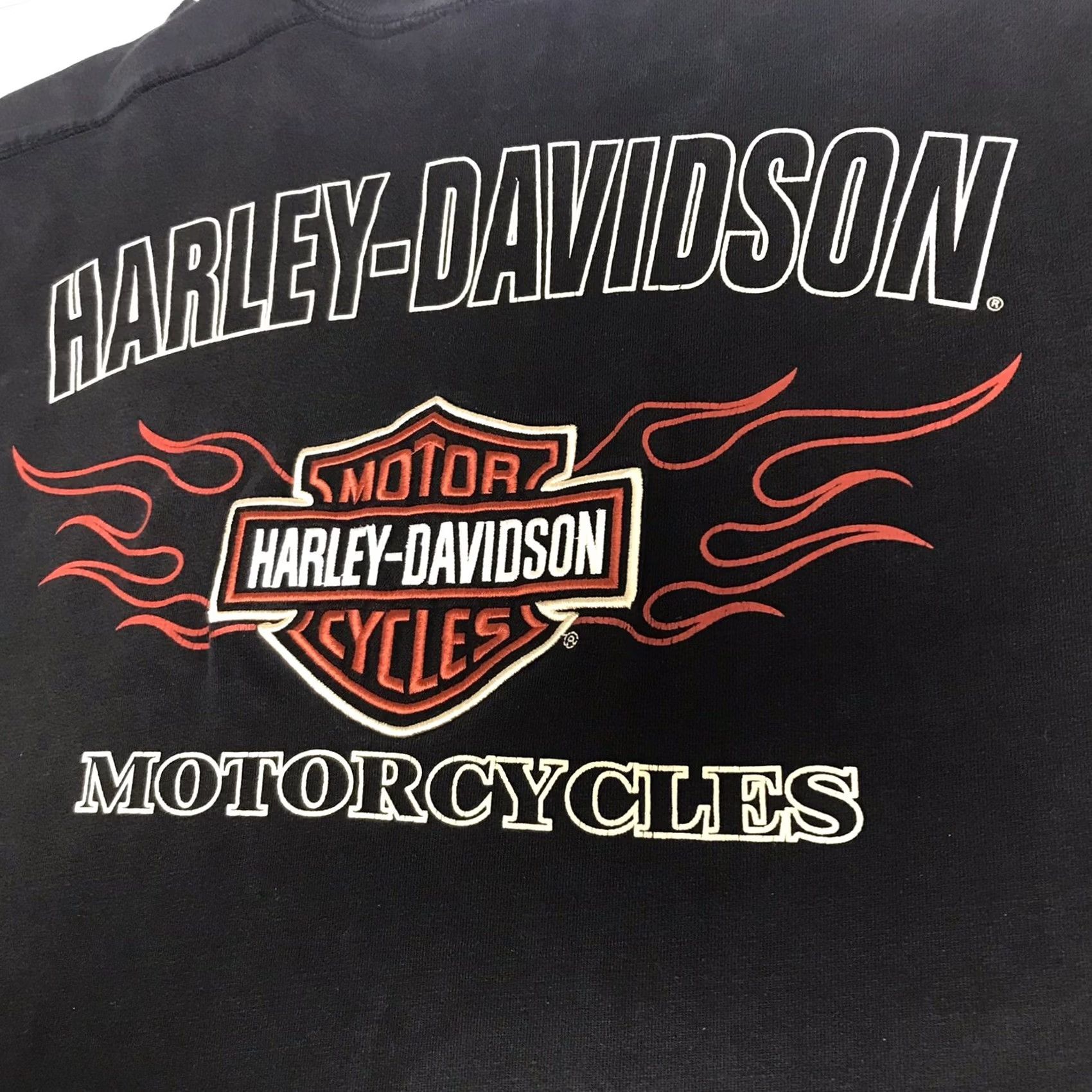 Harley Davidson Harley-Davidson Men Black Distressed Embroidered Long Sleeve Graphic T-Shirt 2XL Size US XXL / EU 58 / 5 - 5 Thumbnail