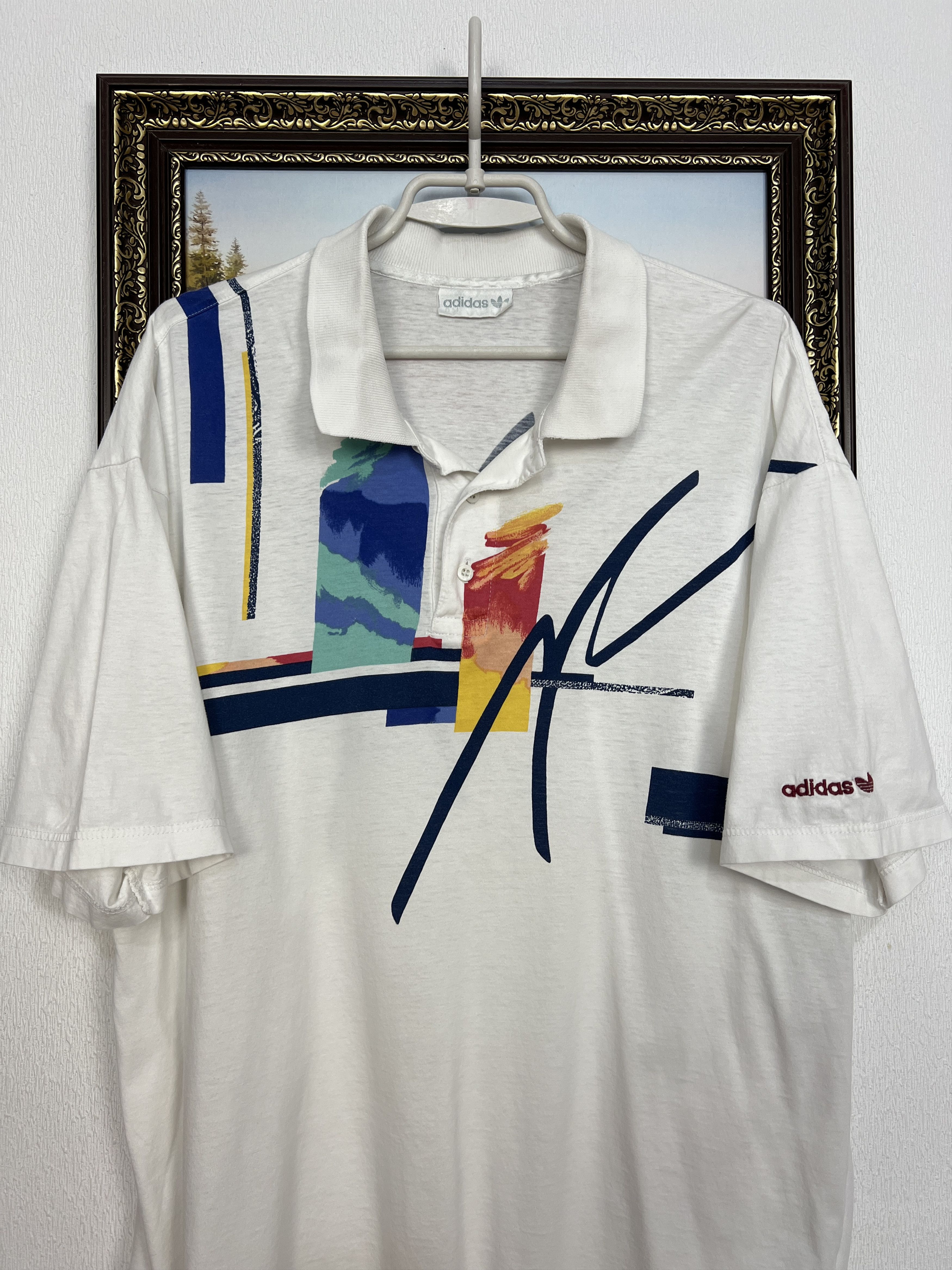 Adidas Vintage 90's Edberg Lendl Agassi Tennis Polo Shirt Jersey Size US XL / EU 56 / 4 - 2 Thumbnail