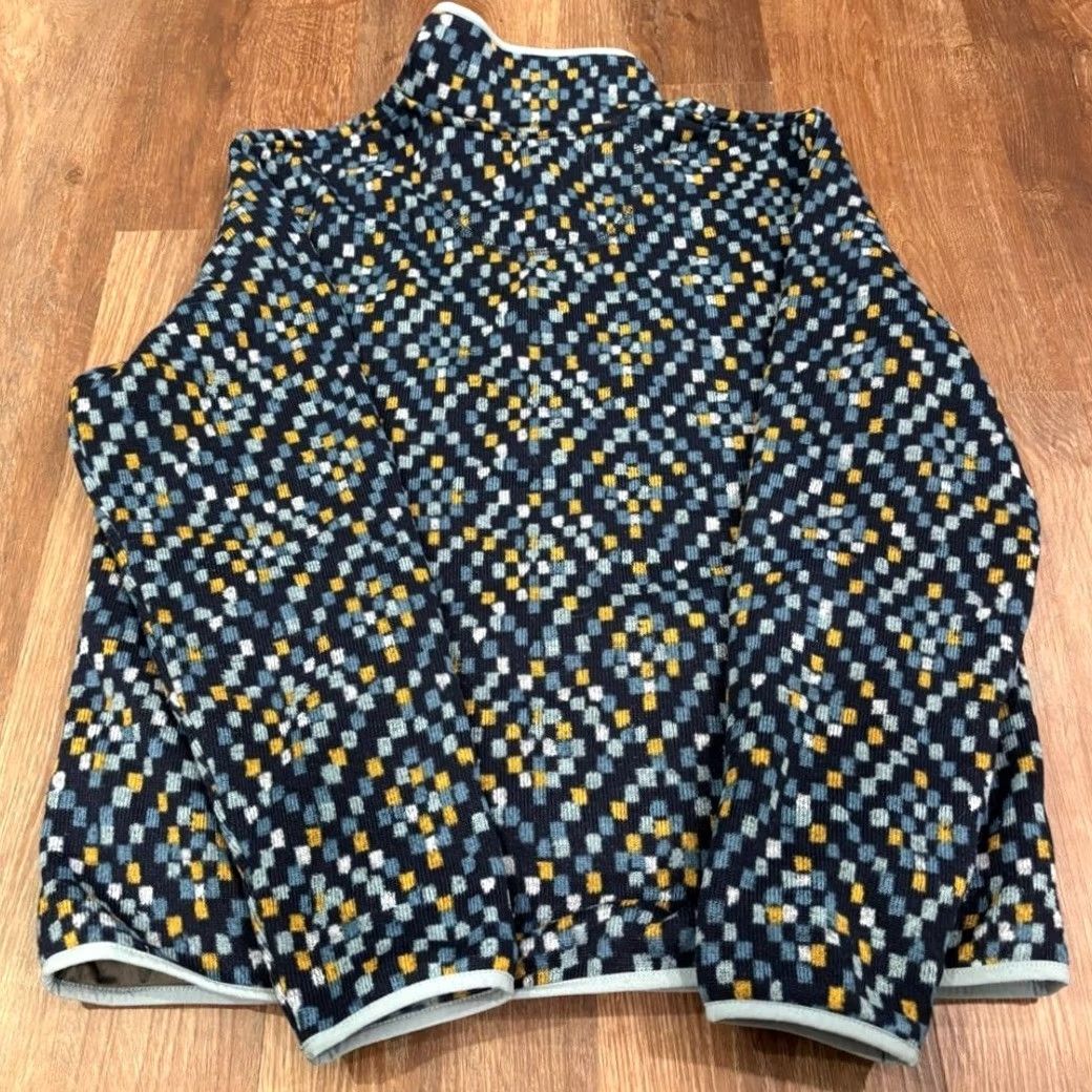 Vintage LL Bean Mens L Slightly Fitted Fleece Pullover Jacket - Blue - Geometric Size US L / EU 52-54 / 3 - 4 Thumbnail