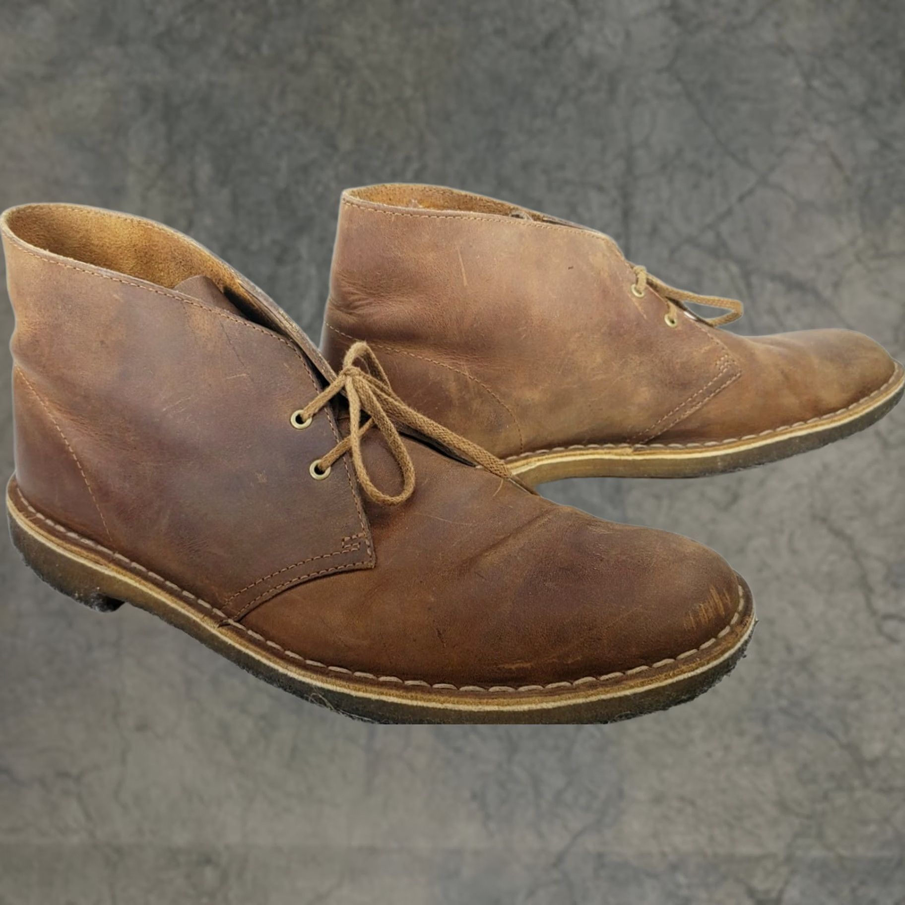 Clarks VINTAGE Clarks Desert Boot Chukka Men's Brown Leather Crepe Sole 11.5 US/11 UK Boots Size US 12 / EU 45 - 1 Thumbnail