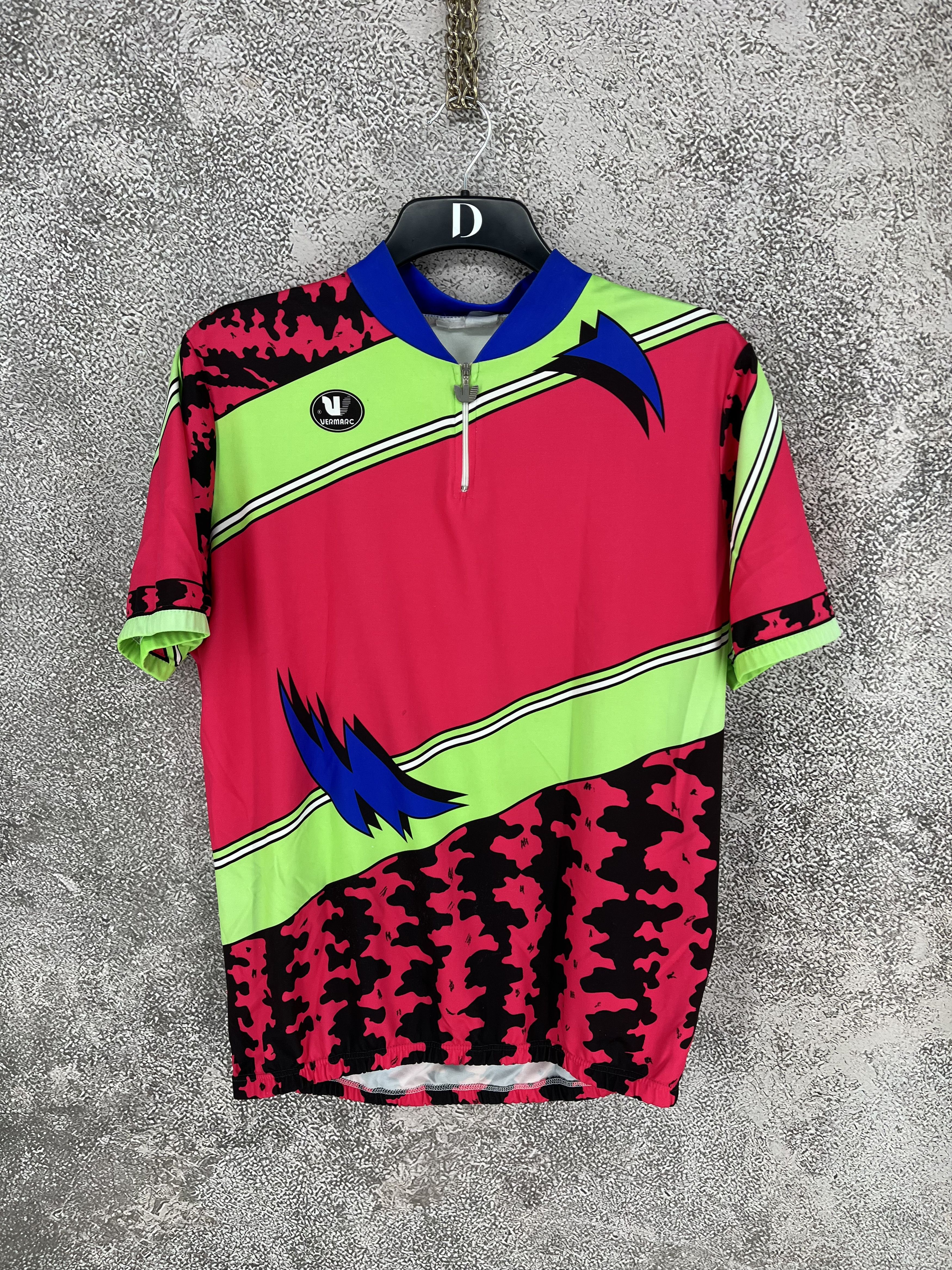 Vintage Vintage Vermarc Neon Cycling Jersey 90s Rare Size US M / EU 48-50 / 2 - 1 Thumbnail