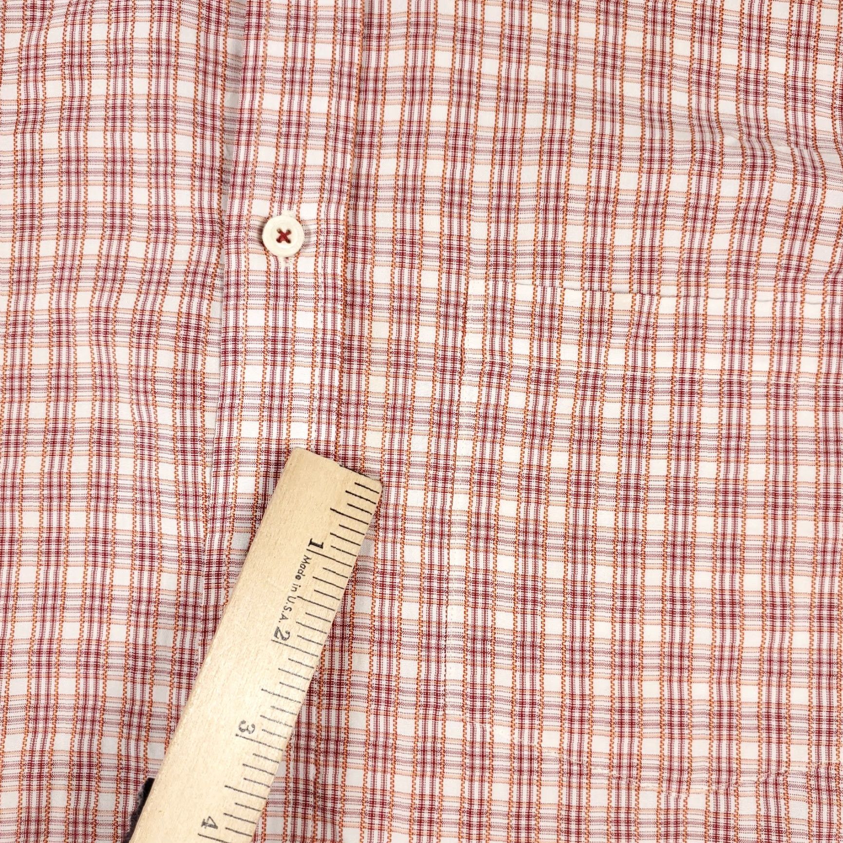 BUGATCHI Bugatchi Uomo Shirt Mens S Red Orange Plaid Casual Button Up Long Sleeve Size US S / EU 44-46 / 1 - 3 Thumbnail
