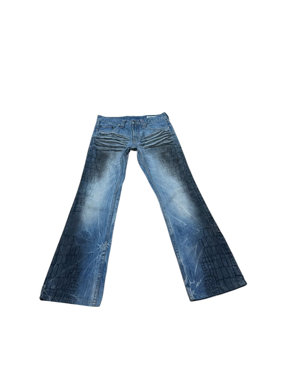 If Six Was Nine RARE SEMANTIC DESIGN FLARE JEANS Size US 31 - 4 Thumbnail