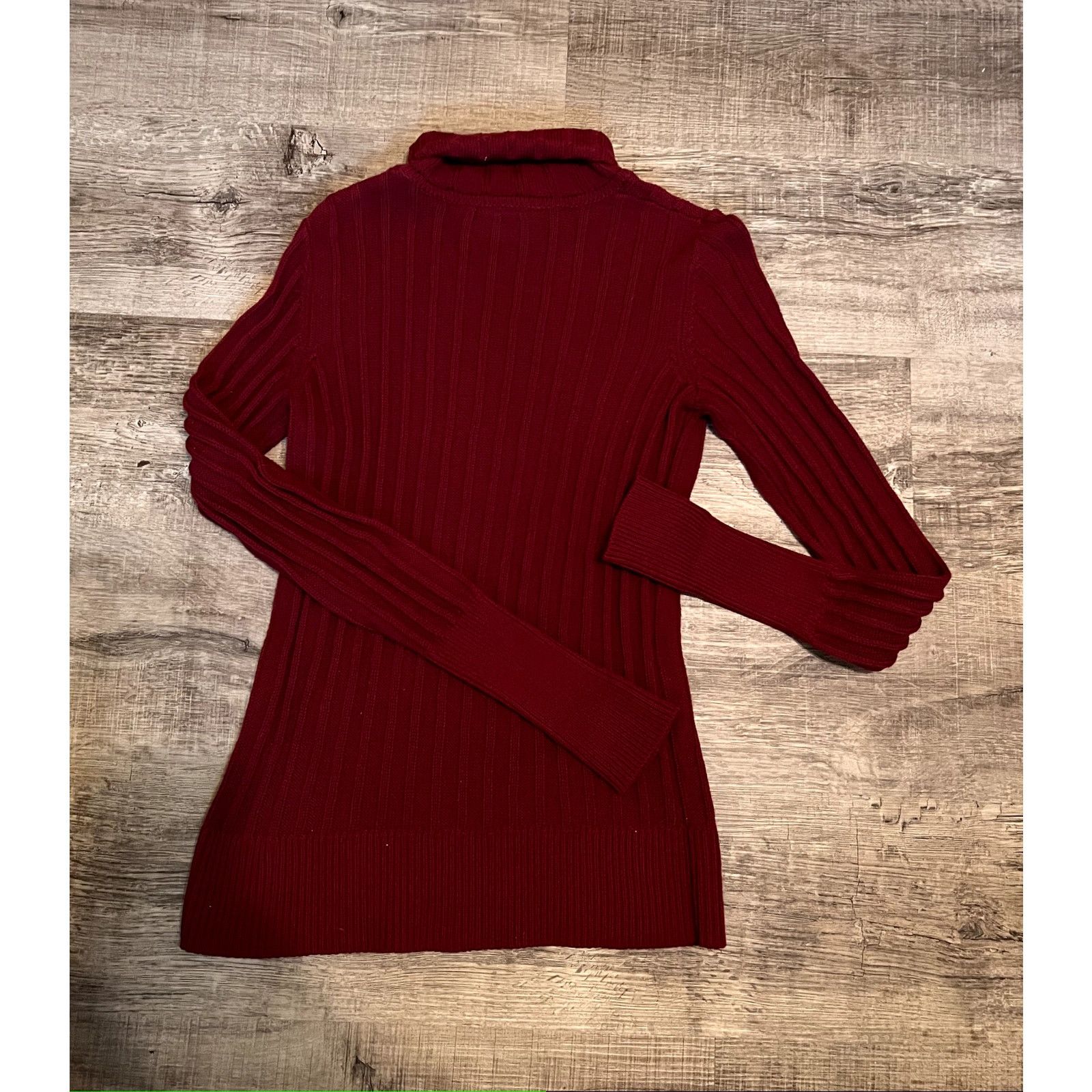 Vera Wang Burgundy Knit Sweater Size S / US 4 / IT 40 - 2 Thumbnail
