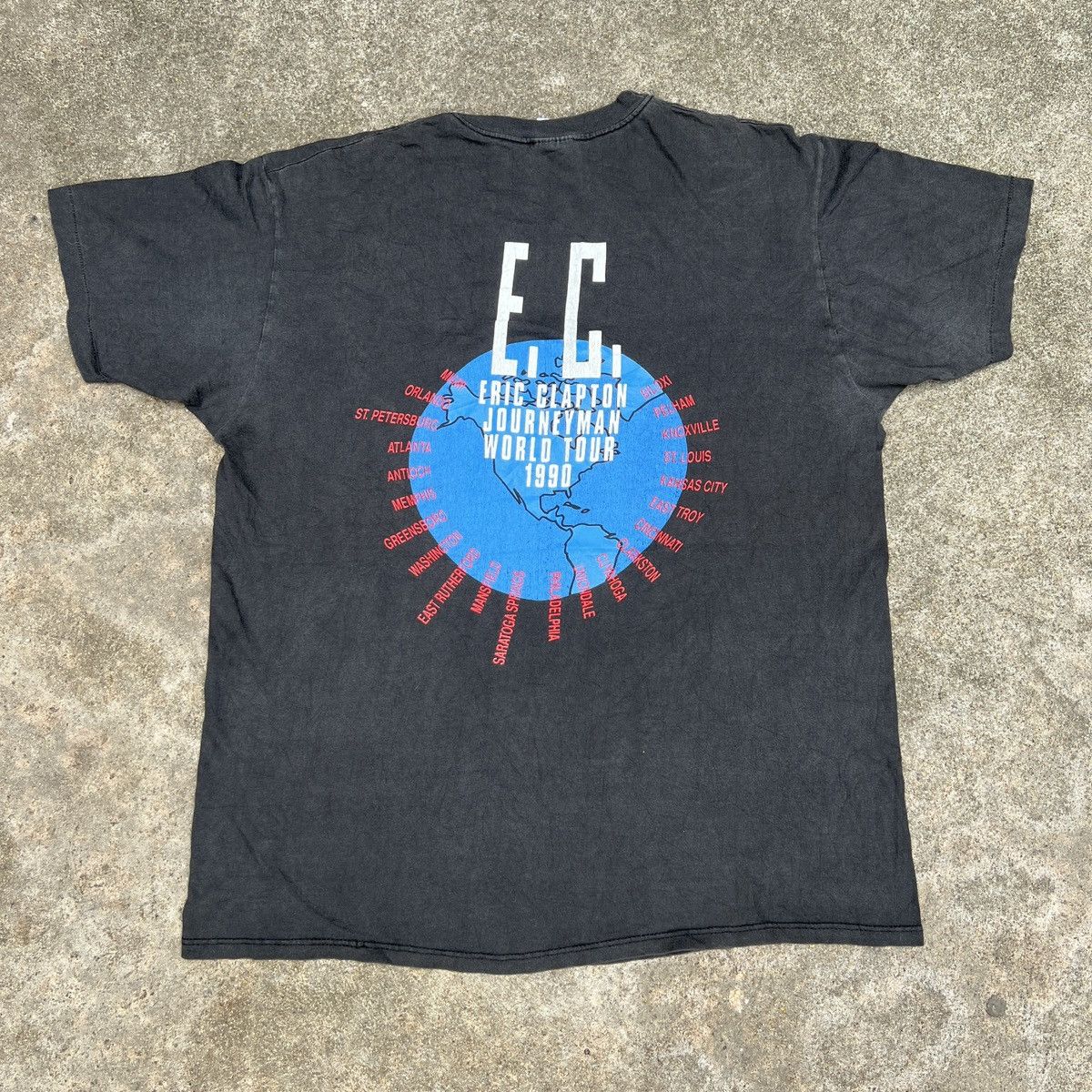 ERIC CLAPTON JOURNEYMAN TOUR 1990 Tシャツ L Vintage Eric Clapton