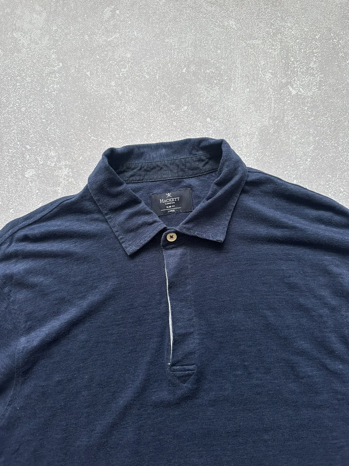 Designer × Hackett Hackett long sleeve t-shirt linen dark blue size L Size US L / EU 52-54 / 3 - 4 Thumbnail