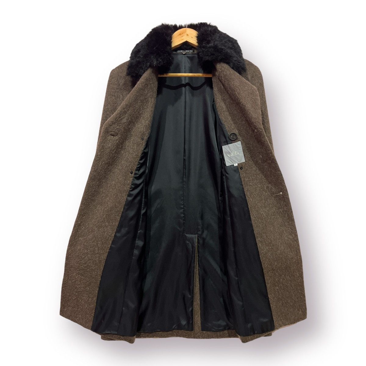 Japanese Brand 🔥 iNED mohair Long coat YOHJI style fur Collar Size S / US 4 / IT 40 - 6 Thumbnail