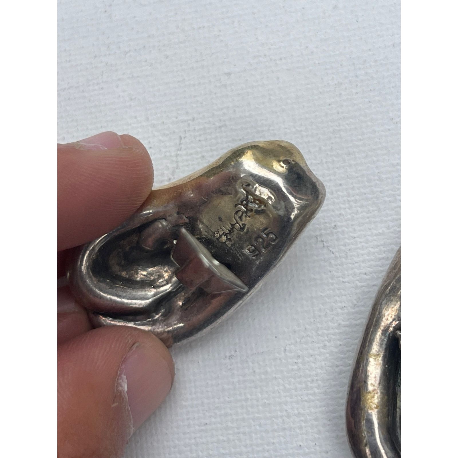 Vintage Modernist Bat Ami Israel Signed Earrings Sterling Silver Size ONE SIZE - 4 Thumbnail