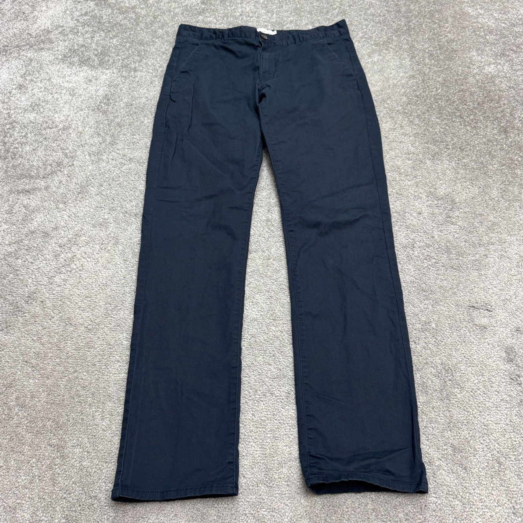 Farah Farah Men's 32x32 Chino Pants Straight Leg Navy Blue Flat Front Cotton Classic Size US 32 / EU 48 - 2 Thumbnail
