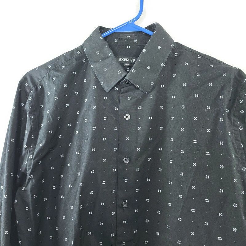 Express Express Black White Slim Button-up Shirt Large 16-16 1/2 Size US L / EU 52-54 / 3 - 2 Thumbnail