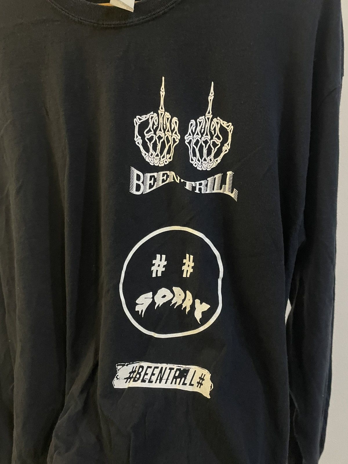Been Trill × Hood By Air Been Trill x Mall Ratz Sorry Middle Finger L/S Shirt Size US XL / EU 56 / 4 - 8 Thumbnail