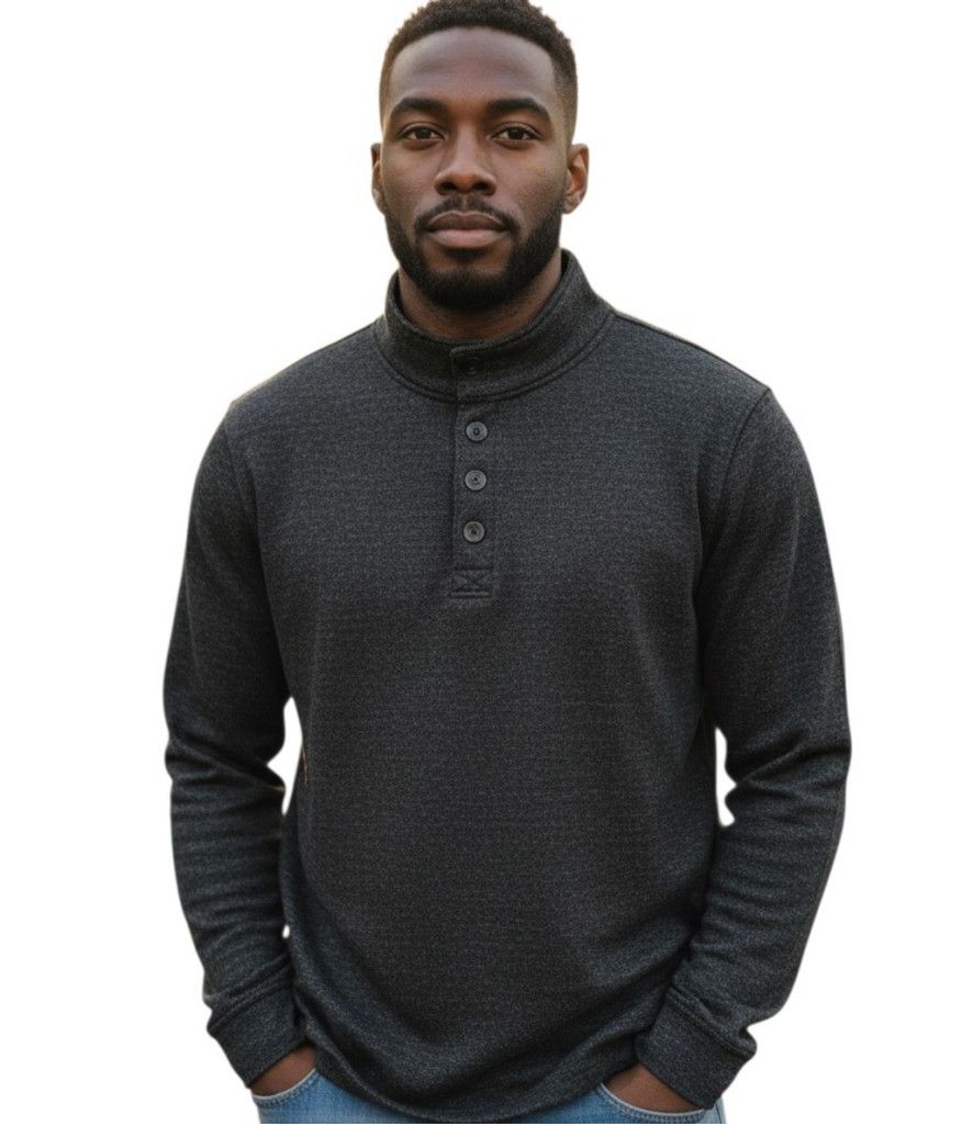 Redhead RedHead Men's Brown Sweater Henley Heathered Jacket Large Size US L / EU 52-54 / 3 - 1 Thumbnail