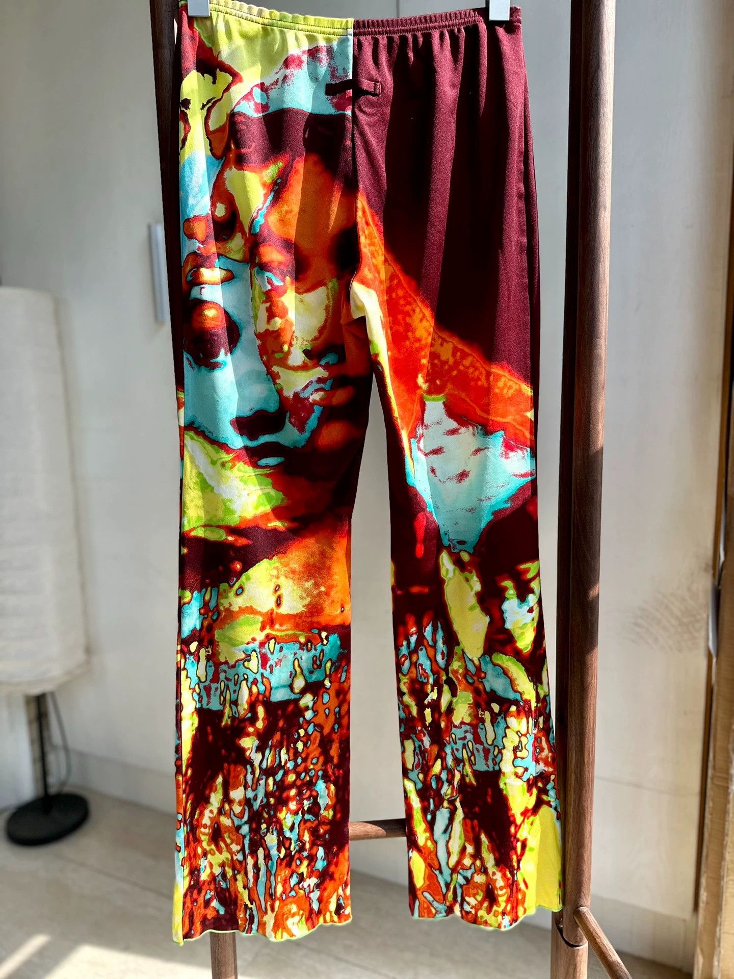 Jean Paul Gaultier JPG Thermal Imaging Portrait Print Pants 95 New Rare Size 27" / US 4 / IT 40 - 3 Thumbnail