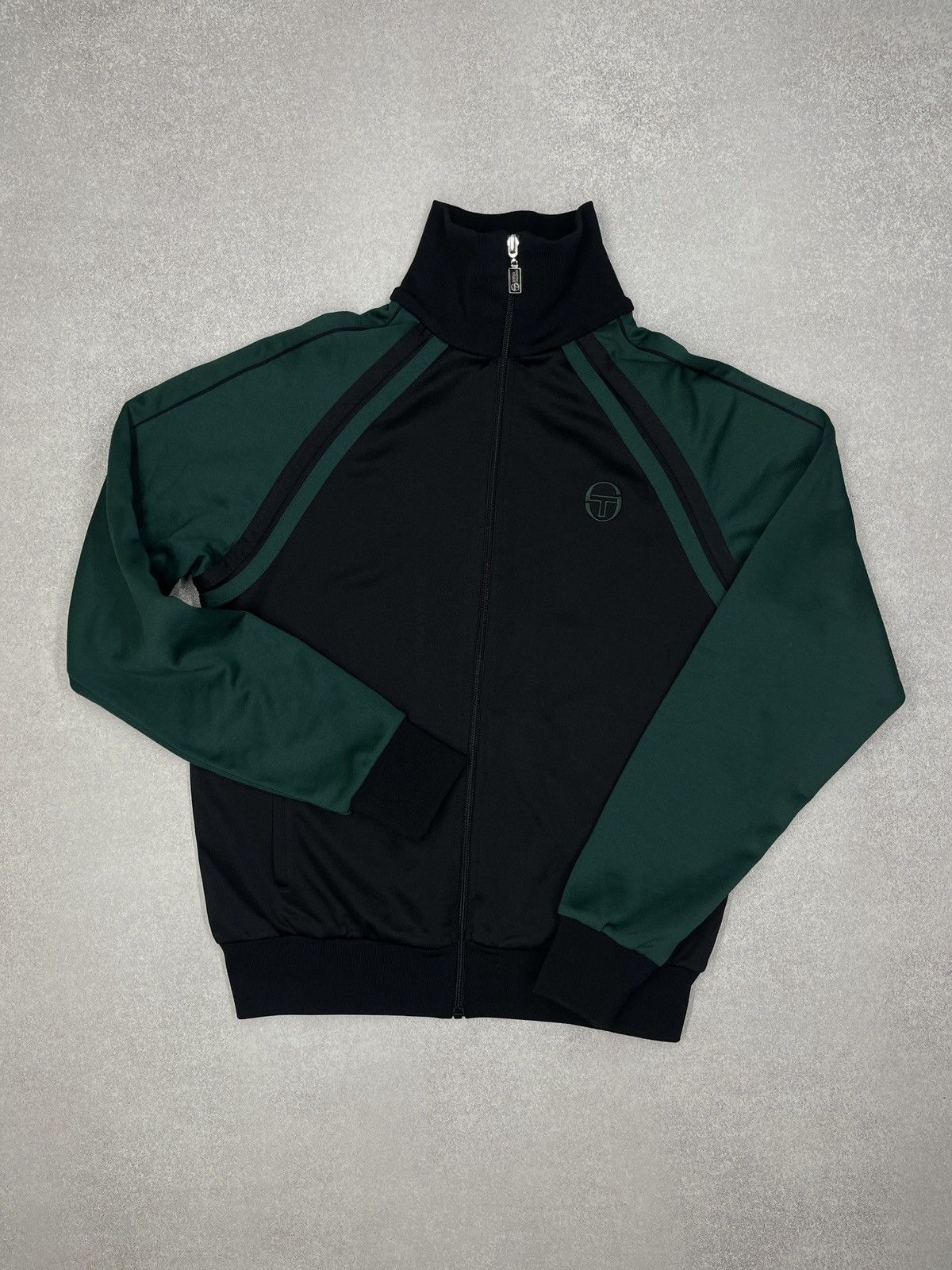 Sergio Tacchini Vintage Sergio Tacchini Track Jacket Black/Green Italy Size US L / EU 52-54 / 3 - 2 Thumbnail