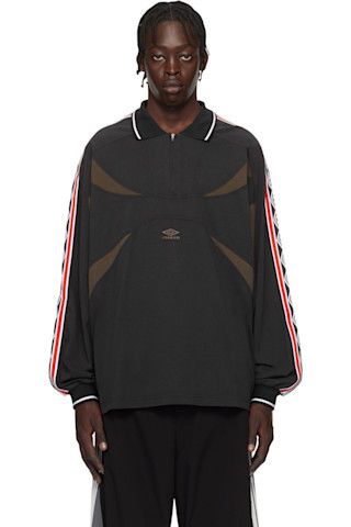 Umbro Slam Jam x Umbro Quarter-Zip Pullover Jersey – Black/Olive Size US L / EU 52-54 / 3 - 1 Thumbnail