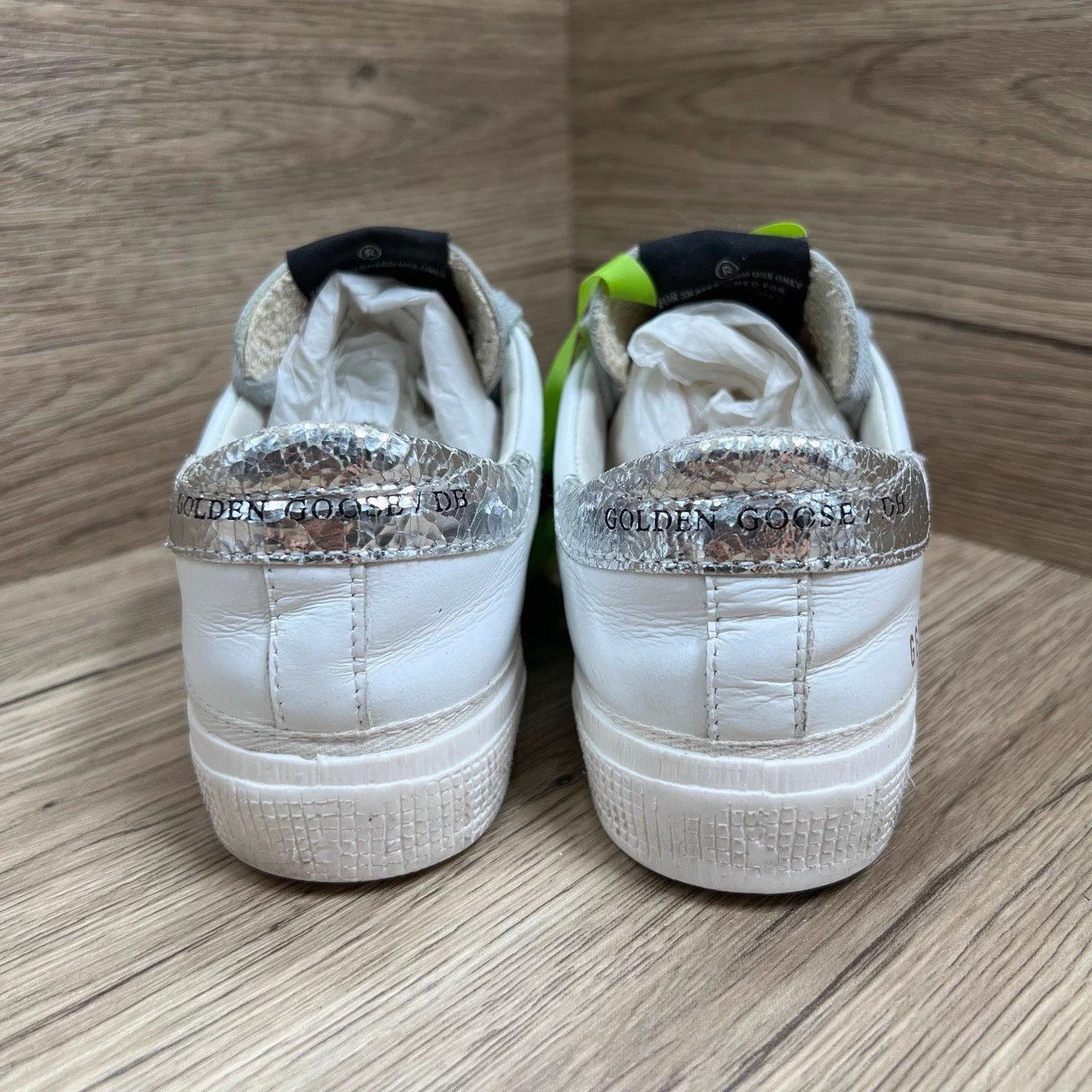Golden Goose Golden Goose GGDB Silver Tail White Sneakers 36/95% New Size US 5 / IT 35 - 4 Thumbnail