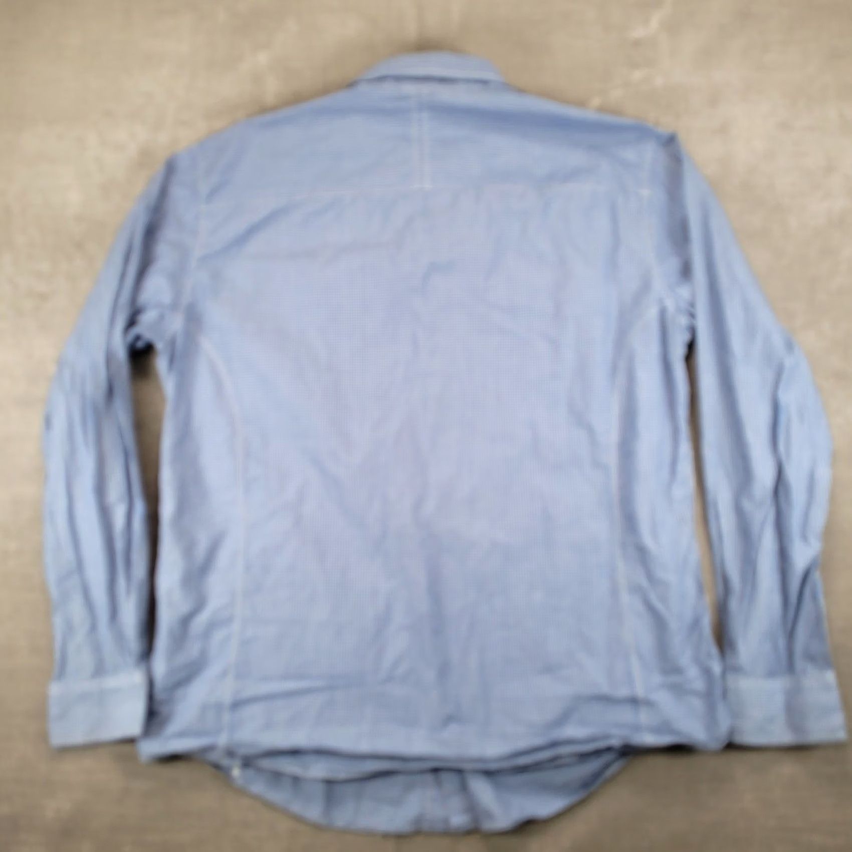 Ecko Unltd. Ecko Unltd Mens XL Blue White Micro Gingham Plaid Long Sleeve Button-Down Shirt Size US XL / EU 56 / 4 - 4 Thumbnail