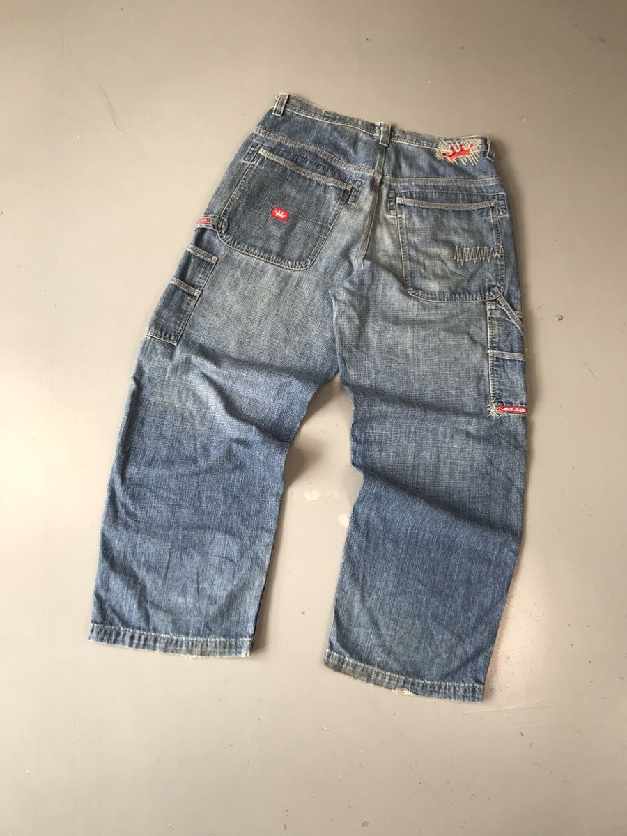 JNCO × Southpole × Vintage Crazy vintage Jnco crown 👑 embroidered baggy fit denim Size US 37 - 2 Thumbnail