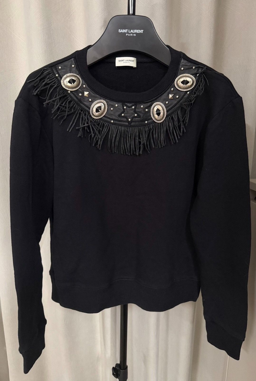 Saint Laurent Paris Saint Laurent 14FW Western Studded Fringe Sweatshirt Size US M / EU 48-50 / 2 - 1 Thumbnail