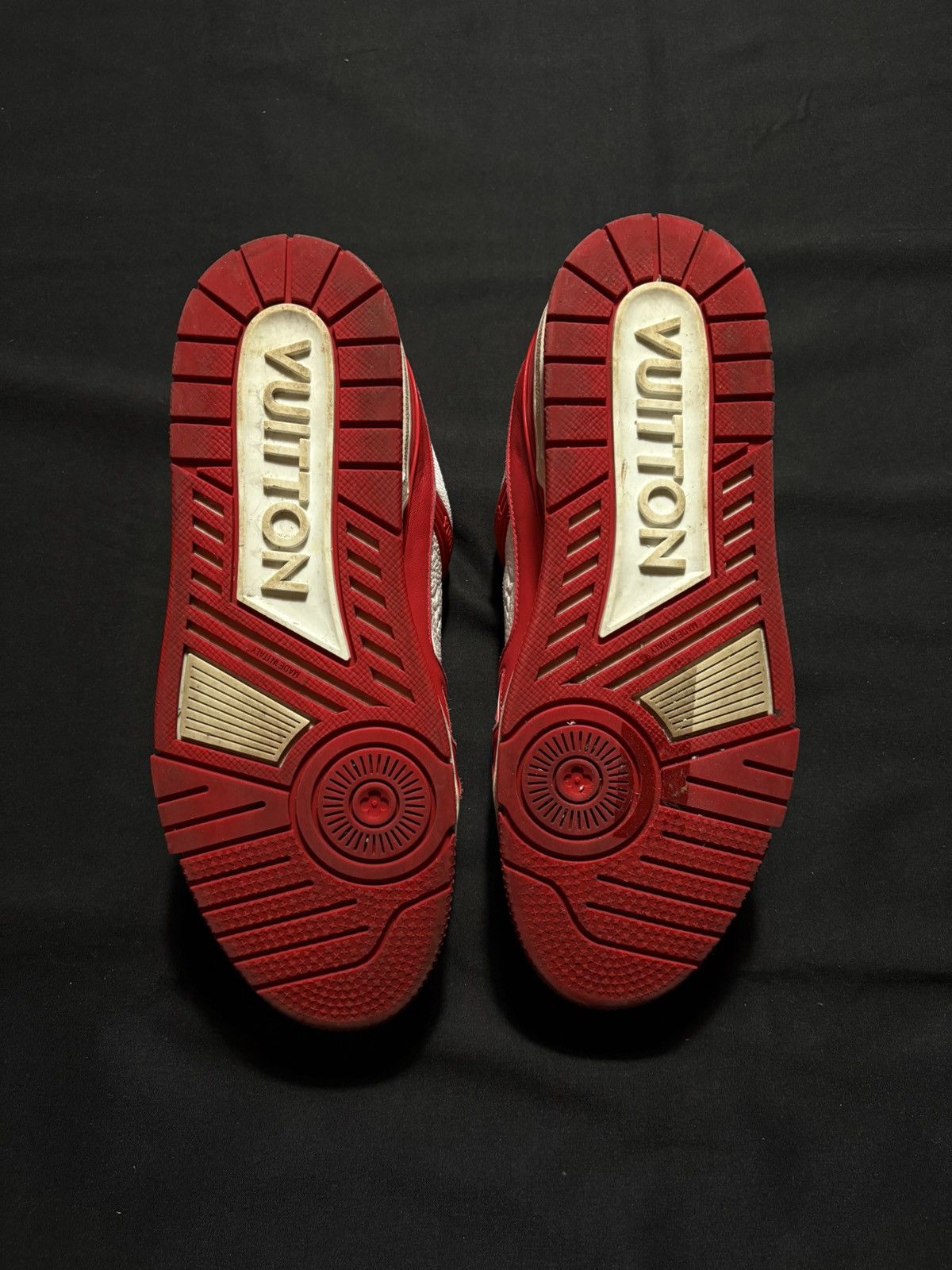 Louis Vuitton Louis Vuitton Red White Monogram Trainers - Size 7.5LV Size US 9 / EU 42 - 4 Thumbnail