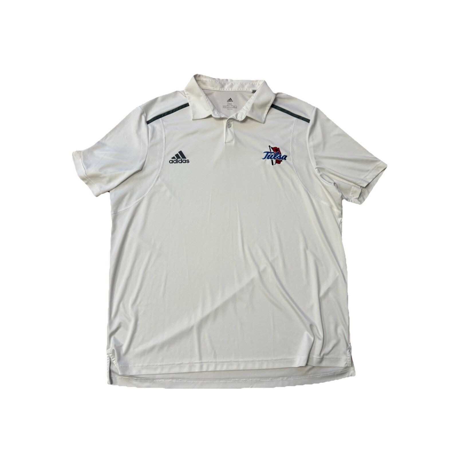 Adidas University of Tulsa Adidas White Polo Shirt Mens 2XL XXL Size US XXL / EU 58 / 5 - 4 Thumbnail