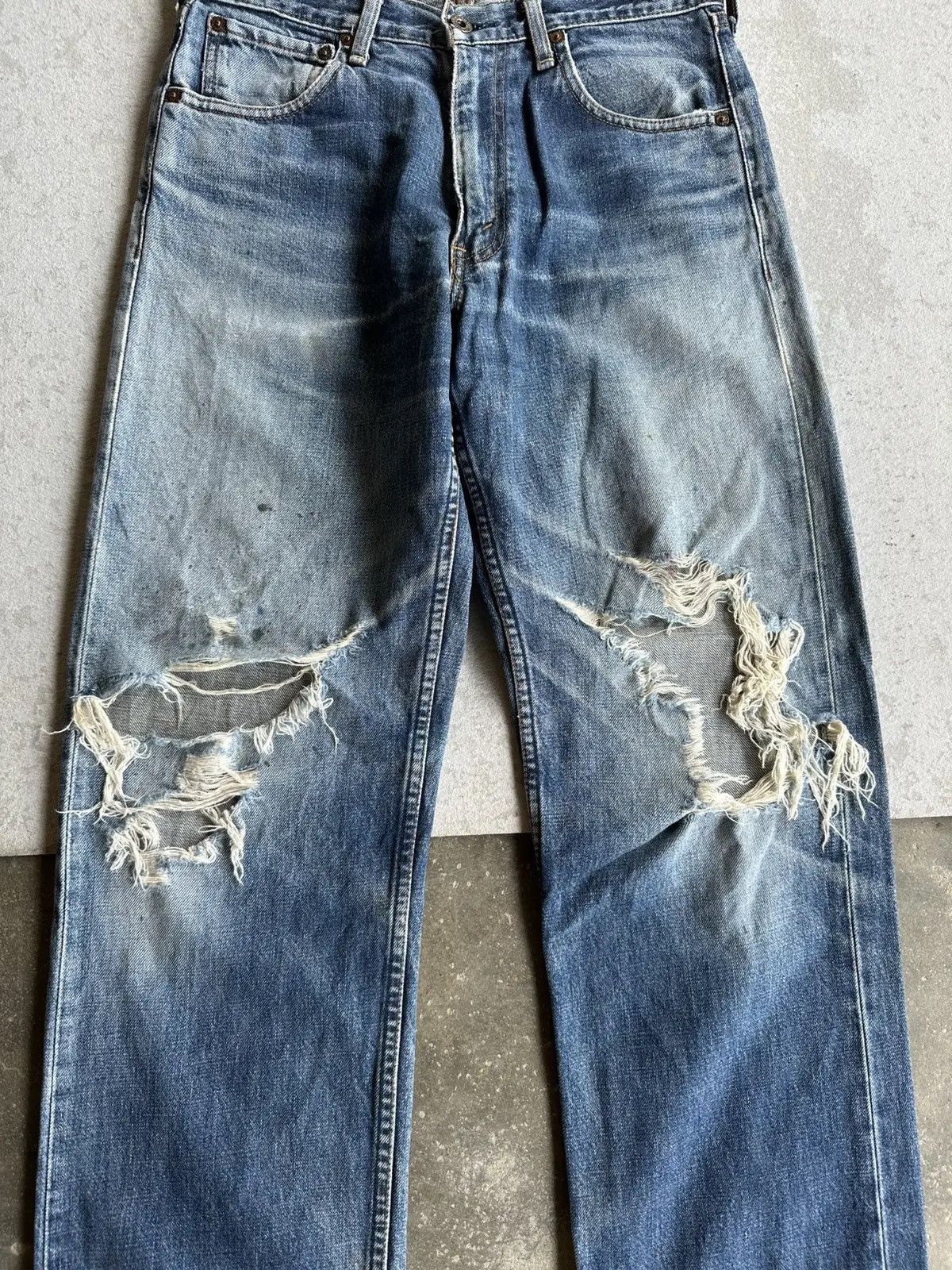 LVC CRAZY 🔥🔥 DISTRESSED DENIM 🧷 Vintage LEVI’S 503 Denim Pants Size US 29 - 2 Thumbnail