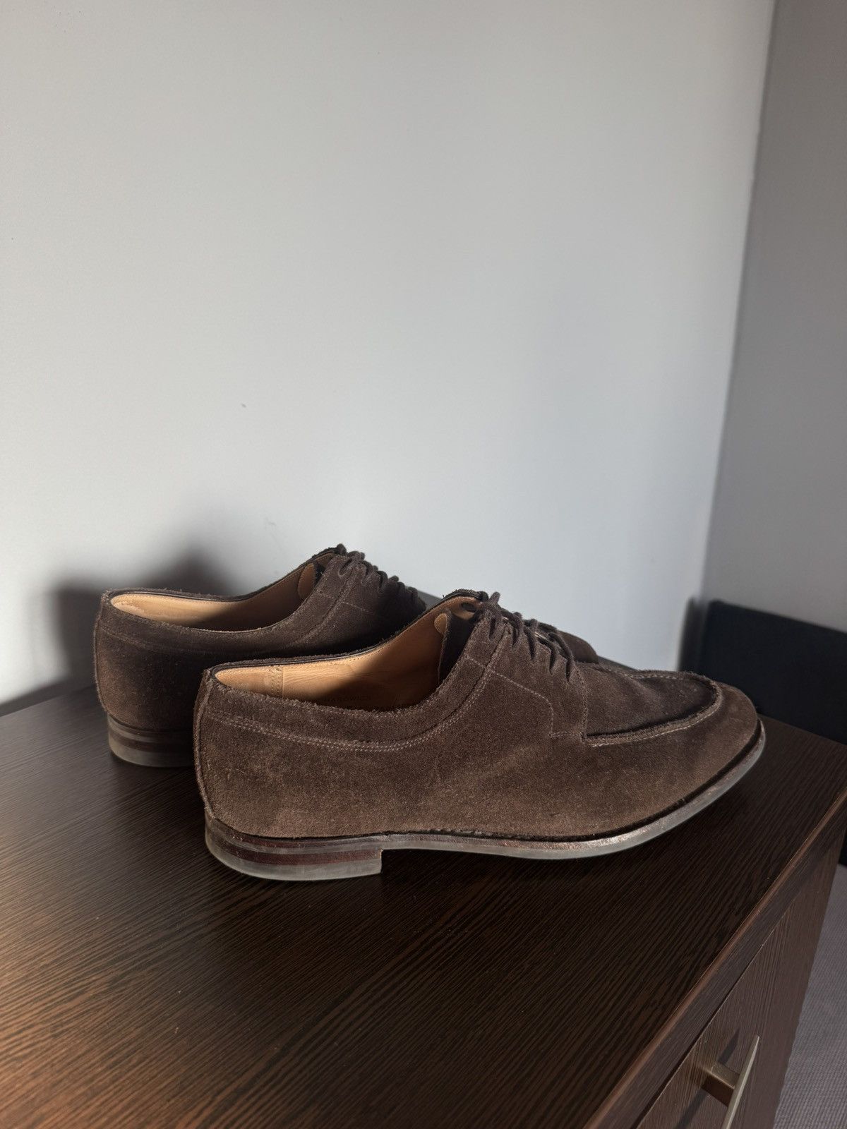 Crockett & Jones RRP€610 Crockett & Jones Hardwick Dark Brown Suede Shoes Size US 9.5 / EU 42-43 - 6 Thumbnail
