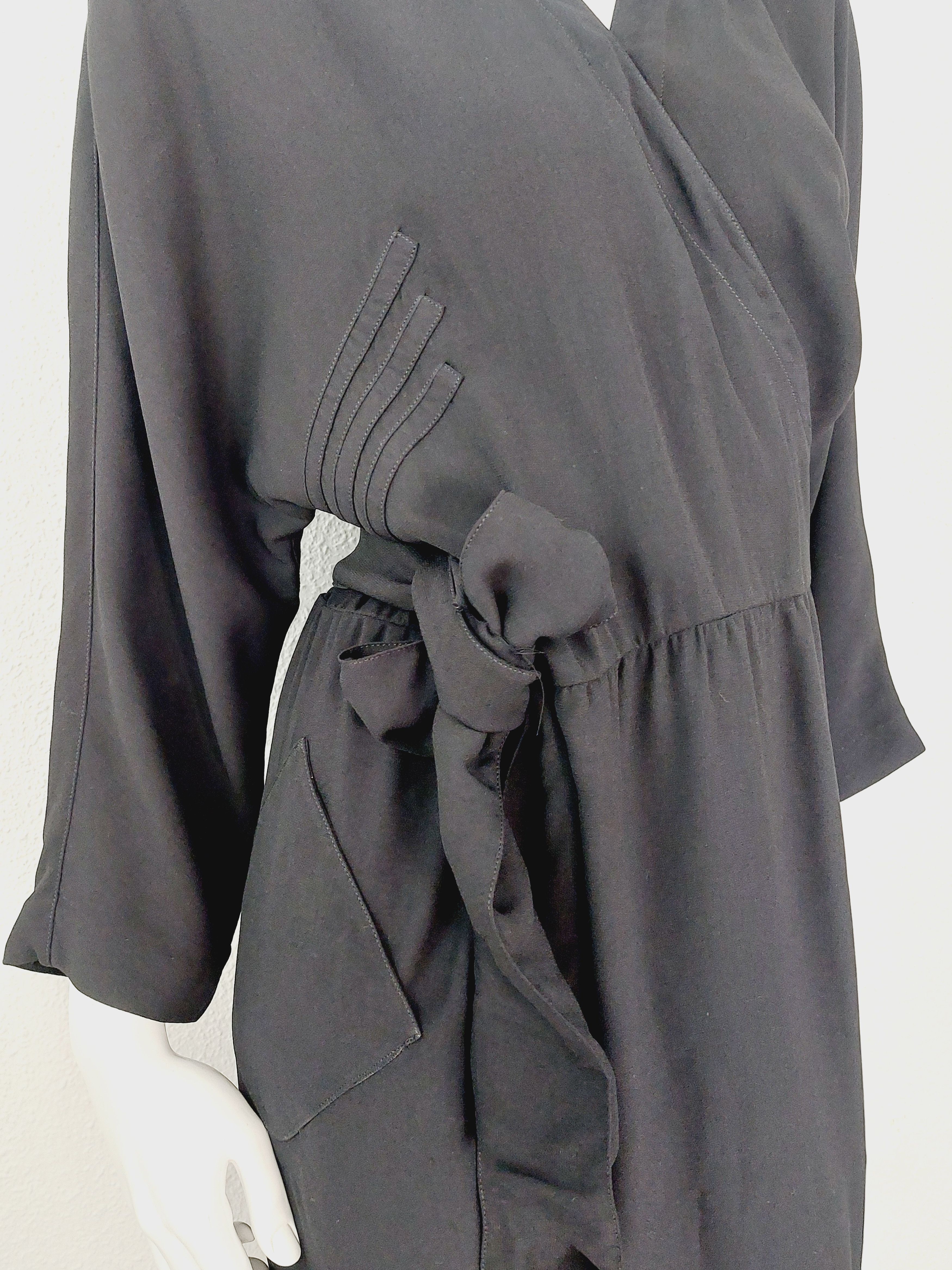 Thierry Mugler Thierry Mugler Couture Wrap Wrapped Baggy Black Midi Dress Size XL / US 12-14 / IT 48-50 - 6 Thumbnail