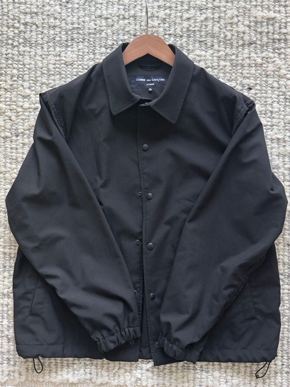 Comme des Garcons Homme COMME DES GARÇONS HOMME Black Press-Stud Jacket XL Size US L / EU 52-54 / 3 - 3 Thumbnail