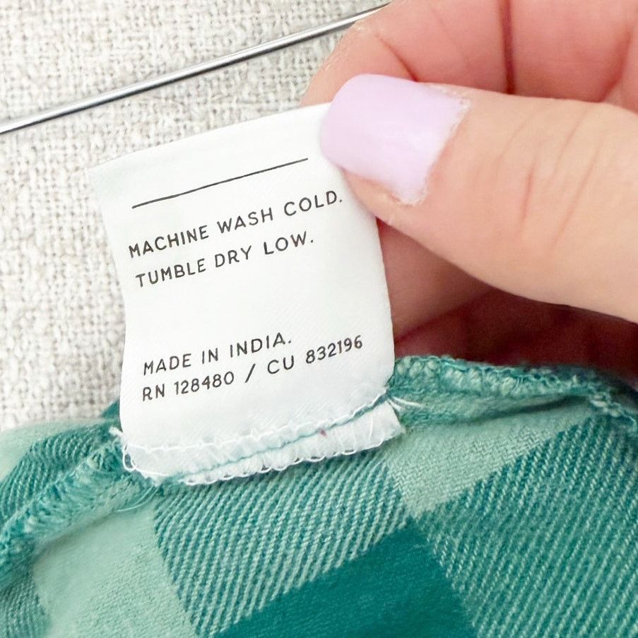 Other Pact Green Plaid Cropped Organic Cotton Pajama Pants Sz S Size 27" / US 4 / IT 40 - 5 Thumbnail