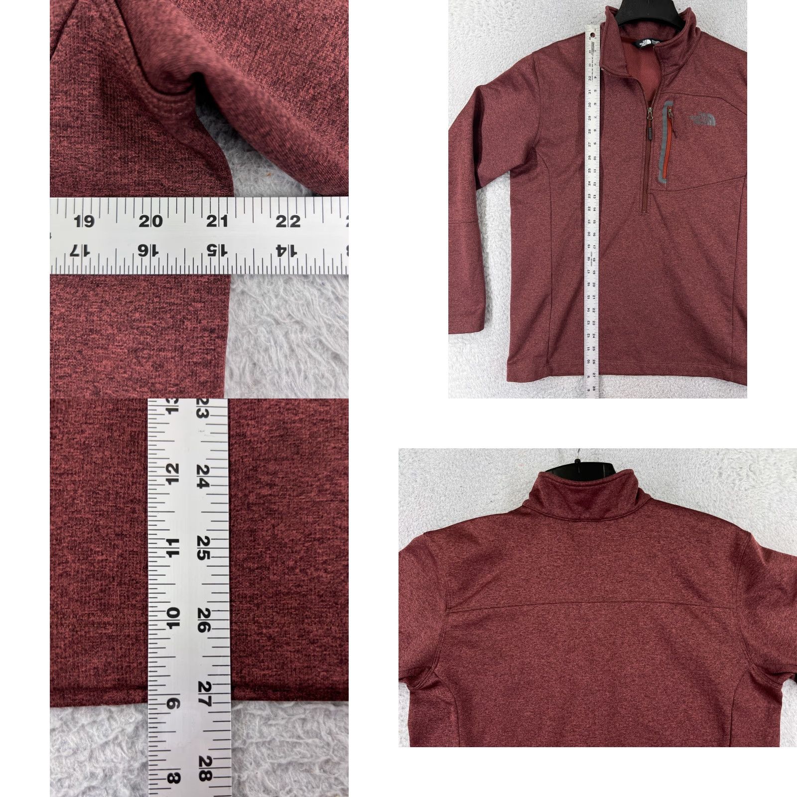 The North Face The North Face Sweater Mens Large Red 1/4 Zip Pullover Long Sleeve Polyester Knit Size US L / EU 52-54 / 3 - 9 Thumbnail