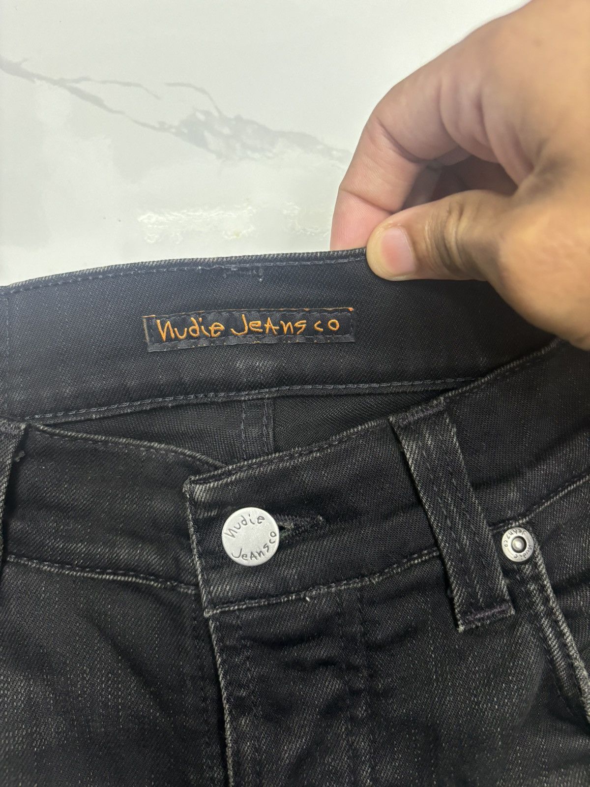 Japanese Brand × Nudie Jeans NUDIE JEANS GRIM TIM DEEP BLACK WORN DISTRESS DENIM Size 27" / US 4 / IT 40 - 9 Thumbnail