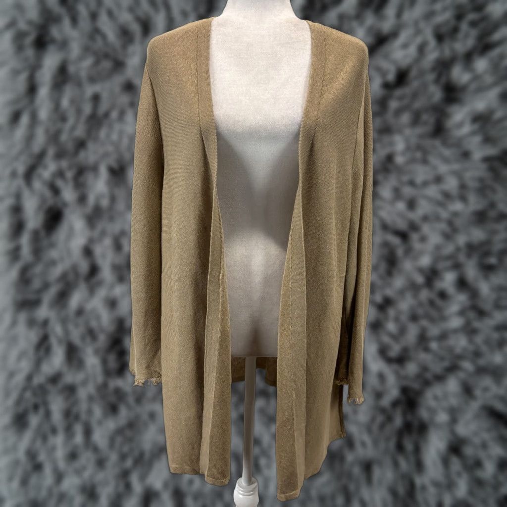 J. Jill J. Jill Linen Blend Cardigan Sweater Open Front Long Sleeve Women Size Large Brown Size L / US 10 / IT 46 - 1 Thumbnail