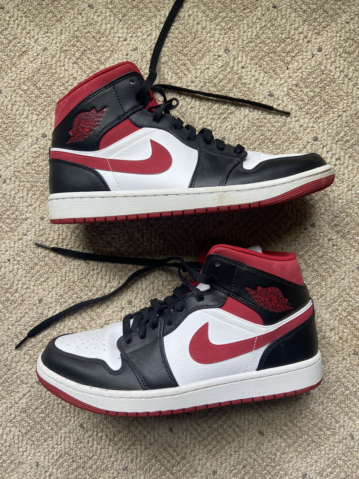 image of Jordan Nike High Top Jordan 1 Red Shoes, Men's (Size 10)