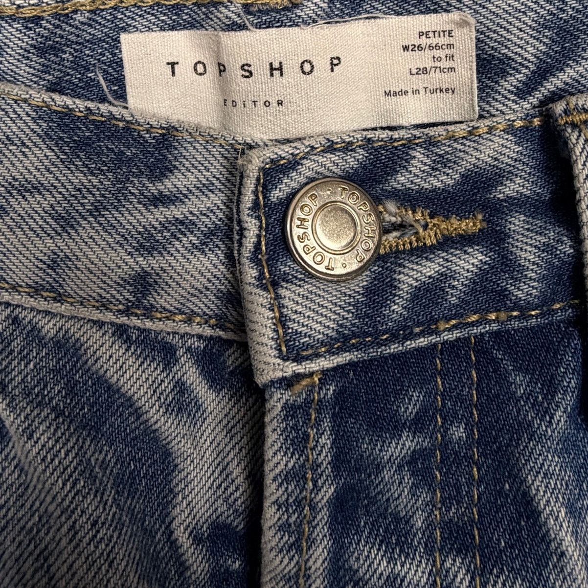 Topshop Topshop Acid Wash Distressed Jeans Grunge 26x28 Petite Size 26" / US 2 / IT 38 - 3 Thumbnail