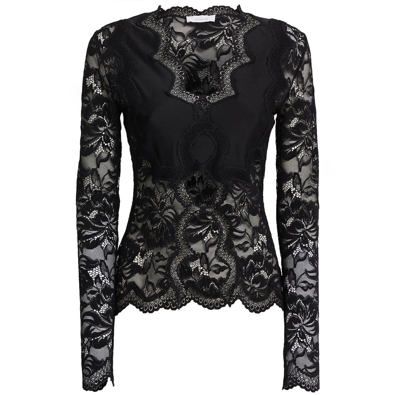 Rabanne Black Stretch lace top New & Authentic (Women's size