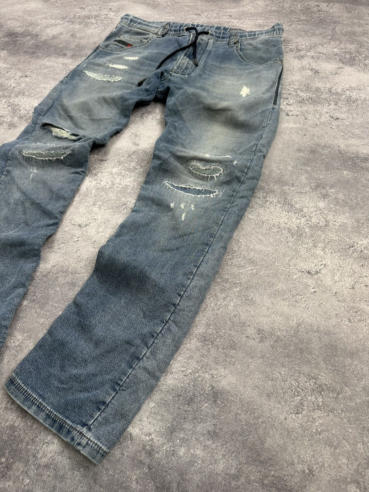 Diesel Vintage Y2K Diesel Distressed Blue Faded Krooley Joggjeans Size US 28 / EU 44 - 4 Thumbnail