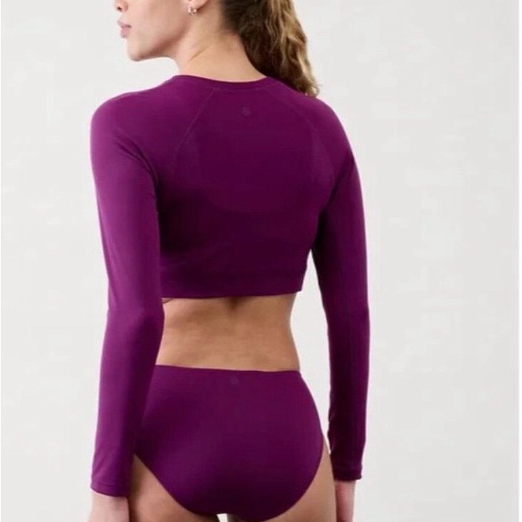 Athleta Athleta Momentum Flex Crop Top Purple Long Sleeve Size S / US 4 / IT 40 - 2 Thumbnail