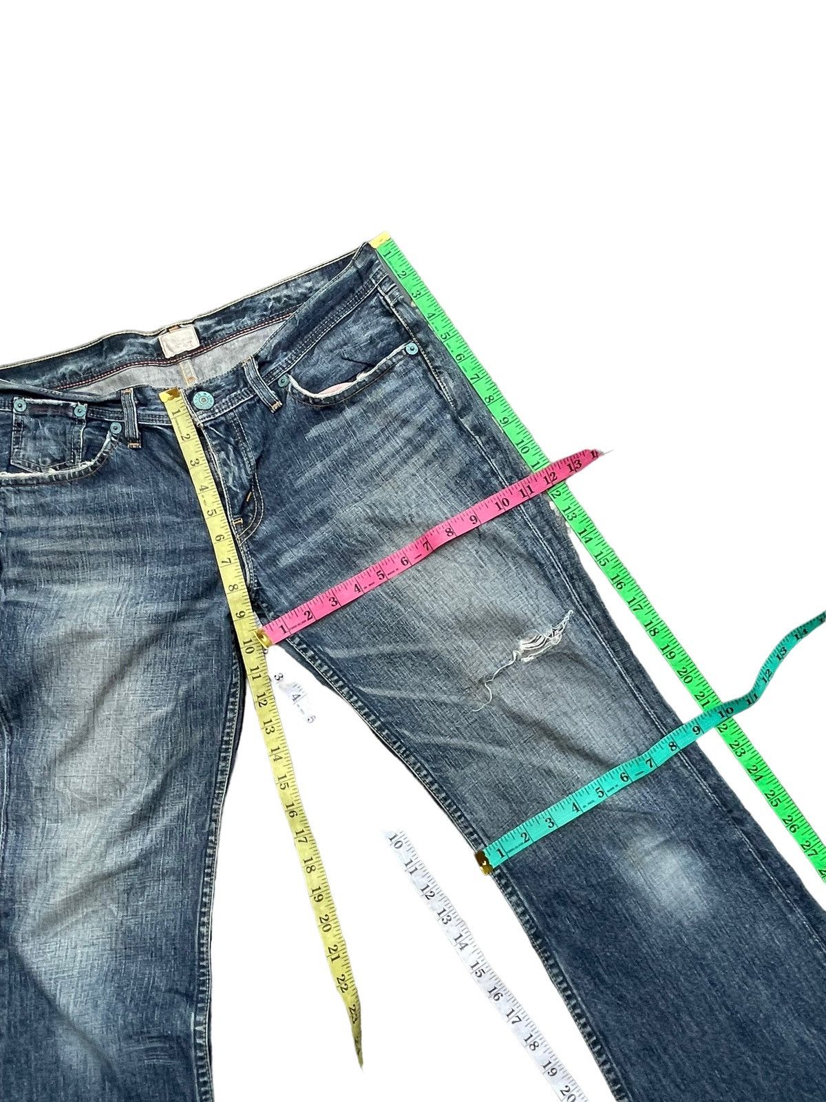Levi's Vintage Flare Levis Redloop Faded & Distresed Denim Size 34" / US 12 / IT 48 - 22 Thumbnail