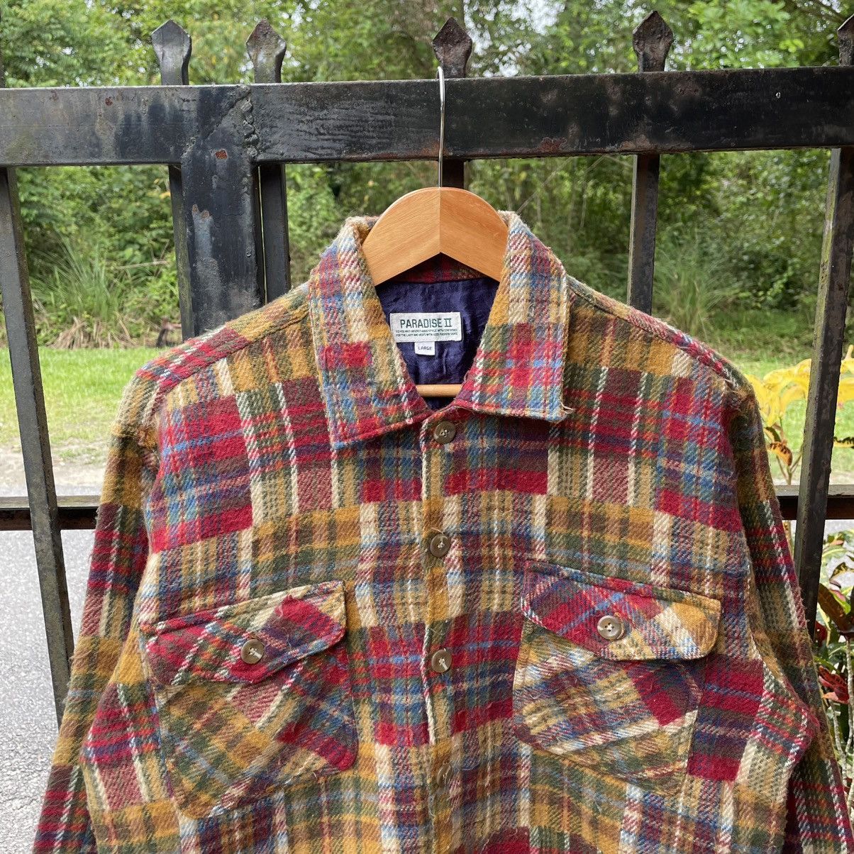 Japanese Brand × Vintage 🔥🇯🇵Paradise Retro Checkerd Western Wool Flannel Jacket Size US M / EU 48-50 / 2 - 4 Thumbnail