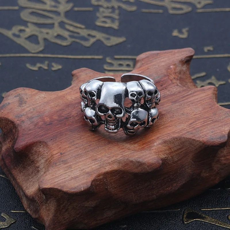 Japanese Brand Retro Multiple Skulls Ring Size ONE SIZE - 5 Thumbnail