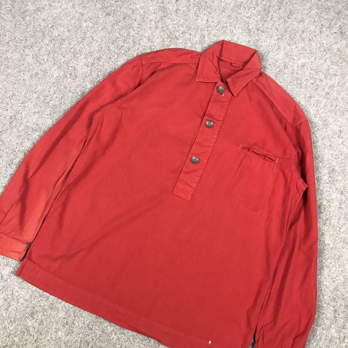 45rpm 45rpm Red Sun faded Half Button Long Sleeve Shirt Size US M / EU 48-50 / 2 - 3 Thumbnail