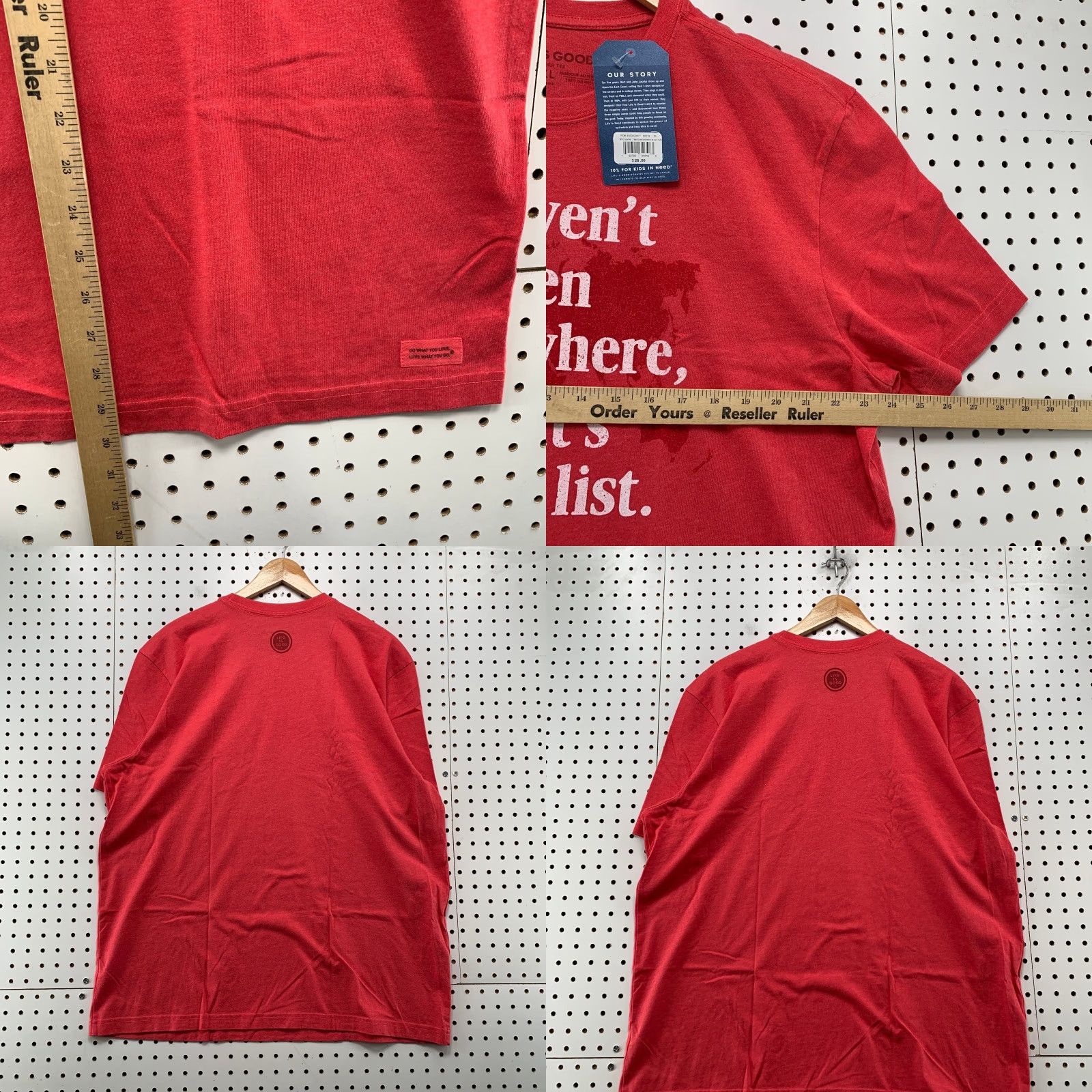Life is Good Life is Good T Shirt Mens XL Crusher Tee Red Funny Quote NWT Size US XL / EU 56 / 4 - 8 Thumbnail