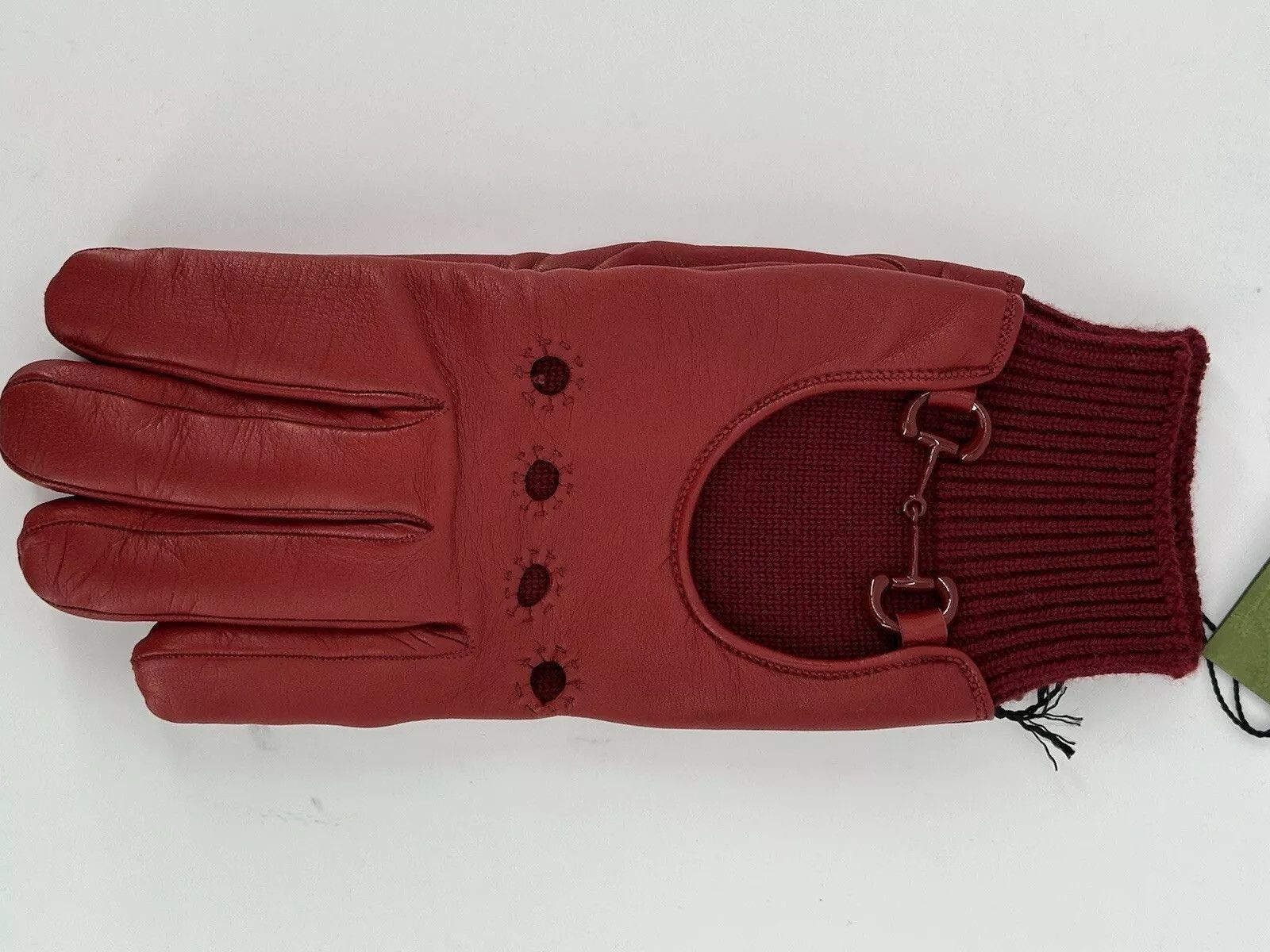 Gucci new Gucci Gloves Men's leather red Size-M-9 Size ONE SIZE - 4 Thumbnail