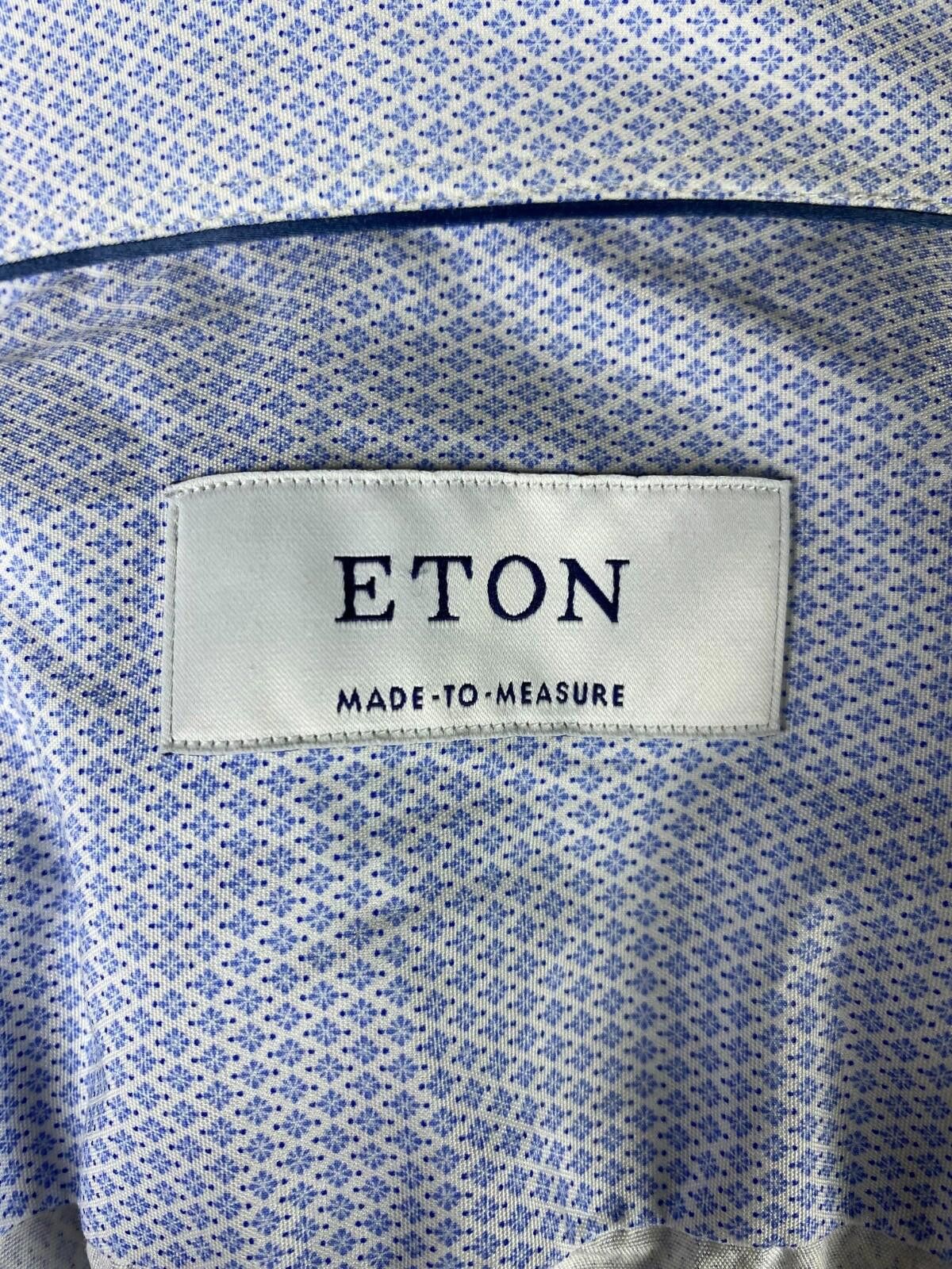 Eton Eton Luxury Made to Measure Blue Classis Dress Dress Shirt Size US L / EU 52-54 / 3 - 7 Thumbnail