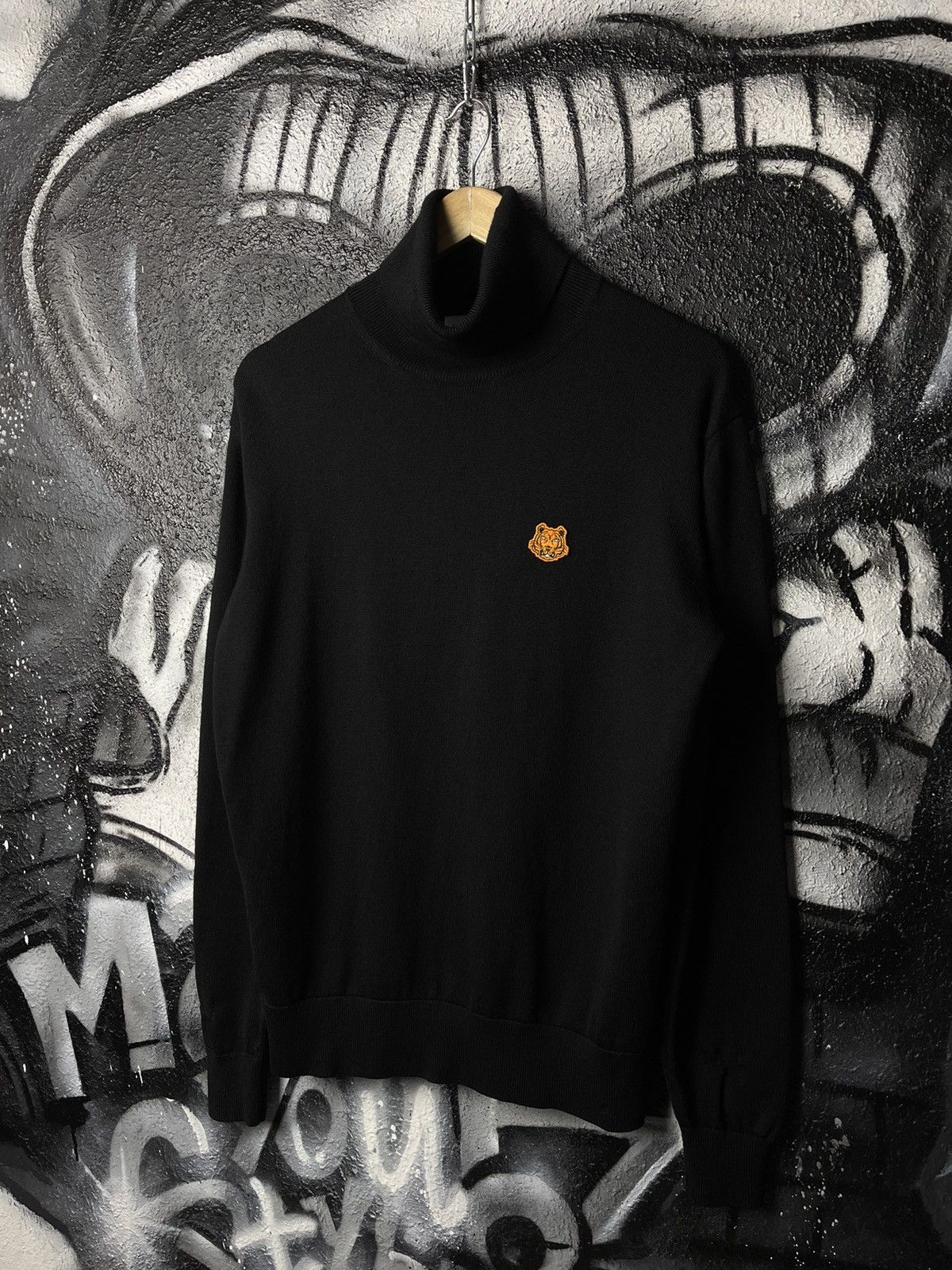 Kenzo Kenzo Black Turtleneck Sweater Embroidered Logo Men’s Size M Size US M / EU 48-50 / 2 - 1 Thumbnail