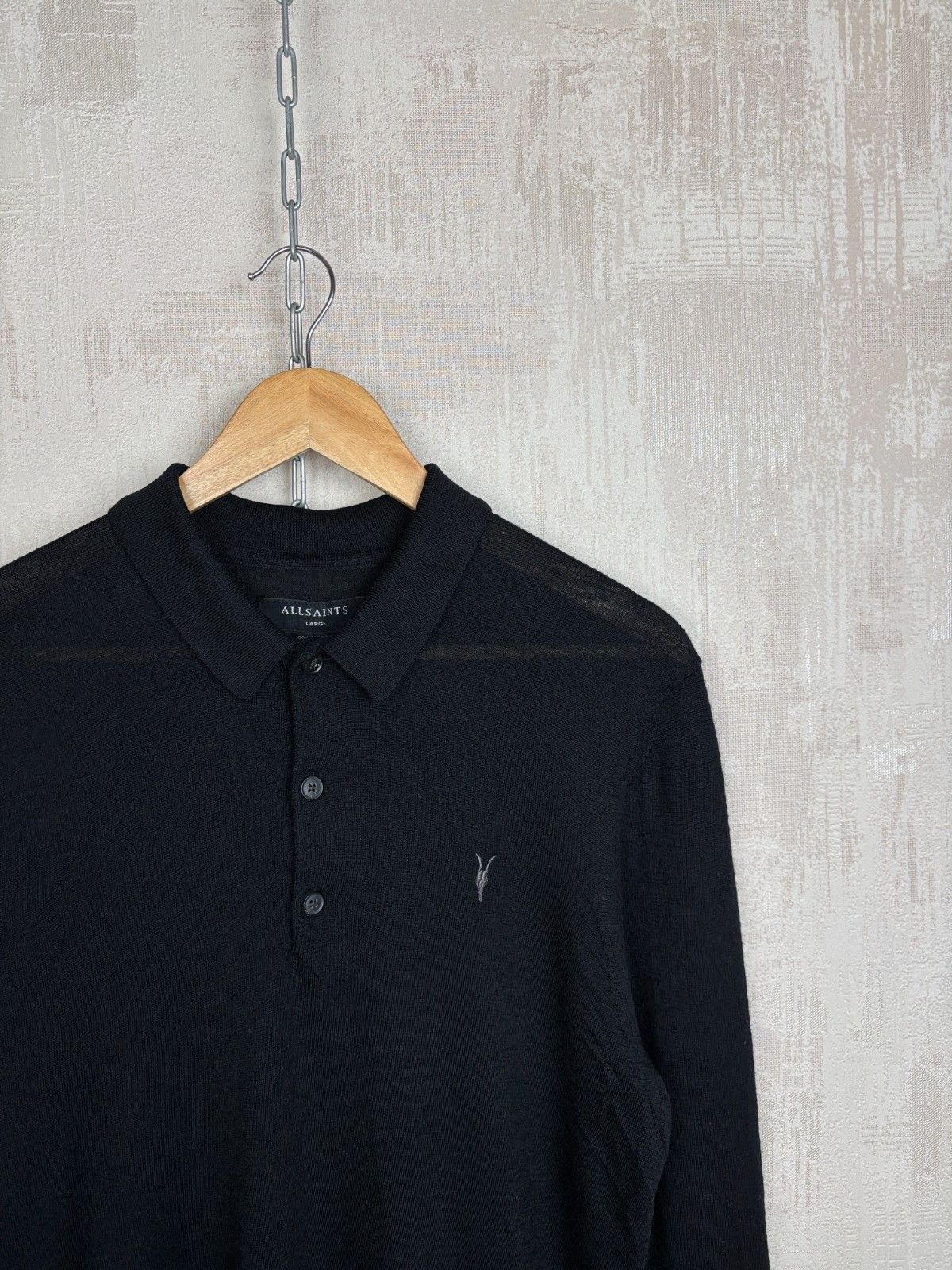 Allsaints AllSaints Mode Merino Wool Long Sleeve Polo Sweater Jumper Size US L / EU 52-54 / 3 - 4 Thumbnail