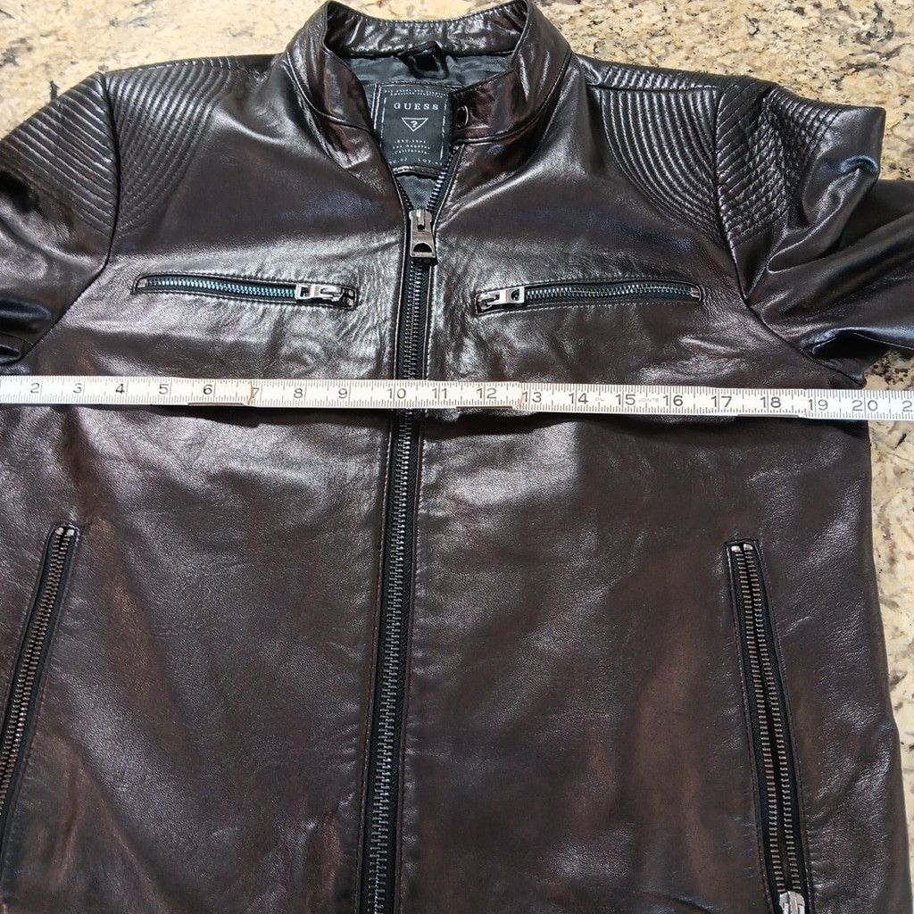 Guess Stunning GUESS Womens Leather Jacket Moto Style Black Size S / US 4 / IT 40 - 3 Thumbnail