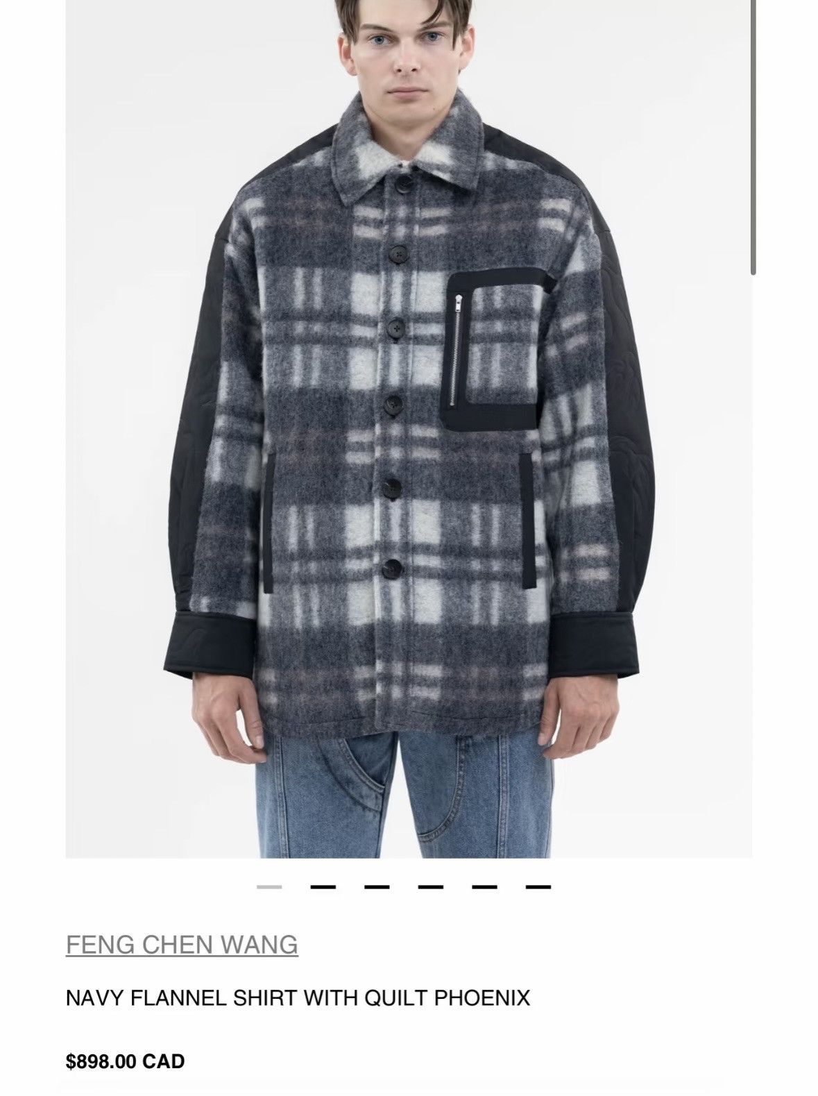Feng Chen Wang NAVY FLANNEL SHIRT WITH QUILT PHOENIX Size US S / EU 44-46 / 1 - 1 Preview