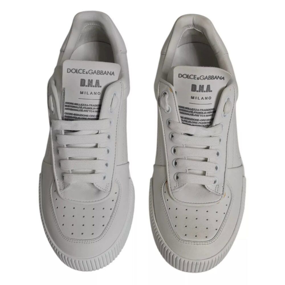 Dolce & Gabbana Dolce & Gabbana White Miami Leather Low Top Sneakers Shoes Size US 7 / EU 40 - 2 Thumbnail